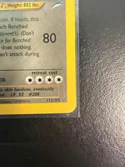 Pokemon TCG Shining Steelix Card Neo Destiny Series 112/105 LP- - Image 3