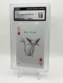 Espeon 5 of Hearts Pokemon Playing Card 1999 Ho-Oh Gold Deck CGC 10 LOW POP - Image 1