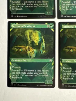 4x Mtg Zendikar Rising Territorial Scythecat Showcase NM/M Magic The Gathering - Image 2