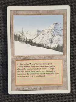 MTG Taiga Revised Edition Dual Land, NM/LP Condition - Image 1