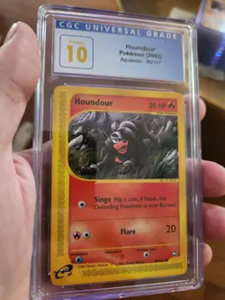 (POP 1) CGC 10 PRISTINE Pokemon Aquapolis Houndour eReader 86/147 Card 2003 - Image 1