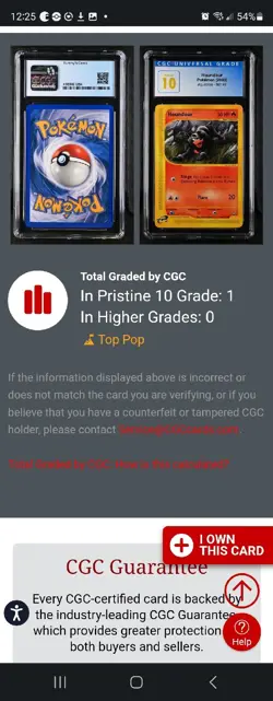 (POP 1) CGC 10 PRISTINE Pokemon Aquapolis Houndour eReader 86/147 Card 2003 - Image 4