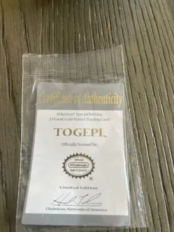 Togepi Pokemon Burger King 23k Gold Plated Trading Card In red Box - Image 4