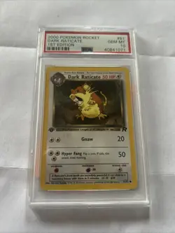 2000 POKEMON TEAM ROCKET #51 DARK RATICATE 1ST EDITION MINT PSA 10 - Image 1