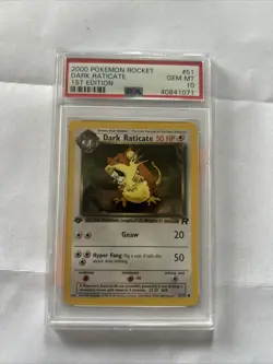 2000 POKEMON TEAM ROCKET #51 DARK RATICATE 1ST EDITION MINT PSA 10 - Image 5