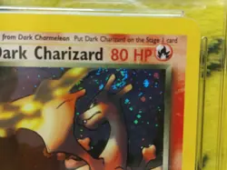 Pokemon Team Rocket Set 2000 Holo Dark Charizard 4/82 Ace Graded 4 VG Swirl - Image 3