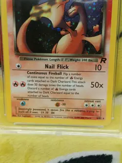 Pokemon Team Rocket Set 2000 Holo Dark Charizard 4/82 Ace Graded 4 VG Swirl - Image 4
