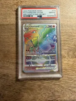 2022 Pokemon SWSH Brilliant Stars Secret #174 Charizard VSTAR Gem Mint PSA 10 - Image 1