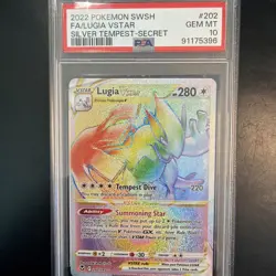 PSA 10 2020 Pokemon SWSH #202 FA/Lugia VSTAR Silver Tempest Secret Rare 202/195 - Image 1
