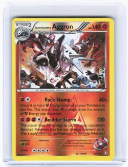 2015 Pokemon-Team Magma's Aggron #14 Double Crisis-Reverse Holo [Lightly Played] - Image 1