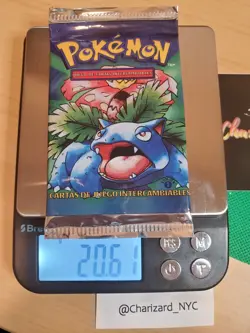 Pokemon en Espanol / Spanish 1999 Base Set 1st Edition Booster - 20.61g - Image 2