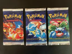 Pokemon 1st Edition Base Set (Spanish) Factory Sealed Booster Packs (3) - Image 1