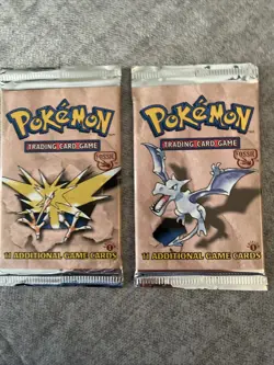 Pokemon Sealed Fossil 1st Ed Booster Packs TWO(2) - Image 1