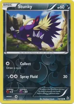Pokemon - Stunky - 54/106 - Reverse Holo - XY Flashfire - NM/M - Image 1
