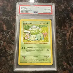1999 Pokemon Base Set TCG Bulbasaur Shadowless PSA 8 NM-Mint 44/102 55624767 - Image 1