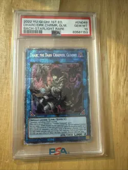 2022 Yu-Gi-Oh! Dharc the Dark Chamber, Gloomy BACH-EN049 Starlight Rare PSA 10 - Image 1