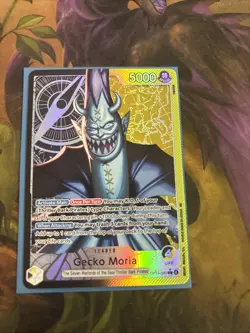 Gecko Moria Leader Alt Art OP14-080 THE AZURE SEA'S SEVEN English PACK FRESH - Image 1