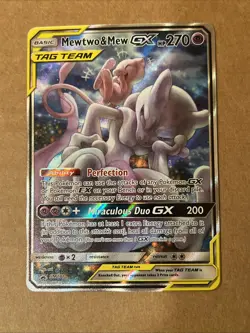 Pokemon TCG Mewtwo & Mew GX SM191 Black Star Promo Card Near Mint Condition - Image 2