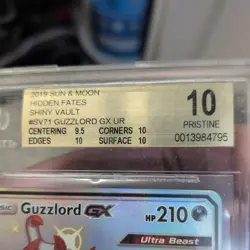PSA10 Guzzlord GX SV71/SV94 Hidden Fates Shiny Vault Holo Pokemon Card - Image 3