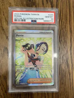 Pokemon TCG Scarlet & Violet Twilight Masquerade Perrin Card 220/167 PSA 10 - Image 1