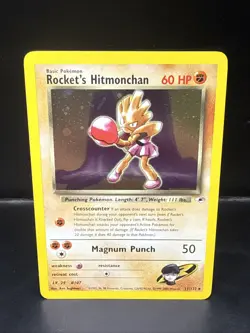Pokemon TCG Rockets Hitmonchan Holo Rare Card 11/132 Gym Heroes - Image 1