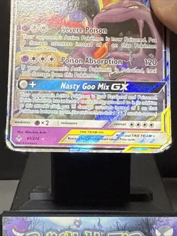 Pokemon Card Muk & Alolan Muk GX 61/214 Unbroken Bonds Tag Team Rare Played - Image 3