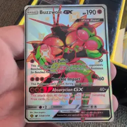 Buzzwole GX SV68/SV94 Hidden Fates Full Art Shiny Holo Rare Pokemon Card NM - Image 2