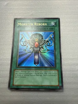 Monster Reborn LOB-118 Ultra Rare Vintage Yu-Gi-Oh Card Unlimited Played LP - Image 1
