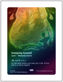 1x Stomping Ground, Borderless Art Foil, Edge of Eternities, Magic MTG NM - Image 1