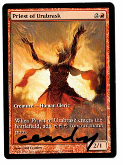 Priest of Urabrask Game Day Promos signed by artist Clint Cearley! - Image 1