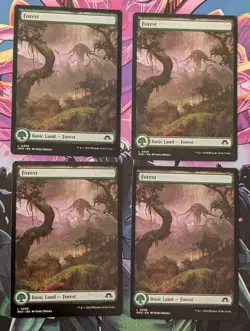 MTG 4 x *FULL ART* Modern horizons 3 FOREST #308 NM - Image 1