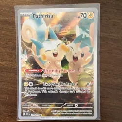 Pachirisu Holo Scarlet & Violet Base Set 208/198 Rare Pokemon Illustration - Image 1