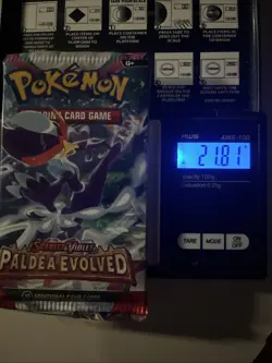 Heavy 21.81g Pokemon Sealed Paldea Evolved Booster Pack - Image 1