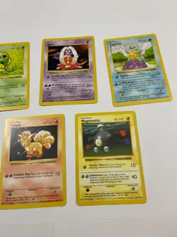 Shadowless Pokemon Base Set Lot Vulpix Caterpie Jynx Magnemite Squirtle - Image 4