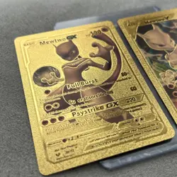 Mewtwo GX 190 & V 220 Pokemon Gold Foil FAN ART Card Embossed Cards - Image 2