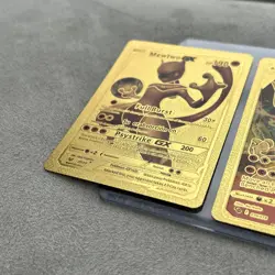Mewtwo GX 190 & V 220 Pokemon Gold Foil FAN ART Card Embossed Cards - Image 3