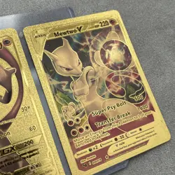 Mewtwo GX 190 & V 220 Pokemon Gold Foil FAN ART Card Embossed Cards - Image 5