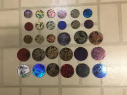 Lot Of 30 Official Pokemon TCG Coins, 15 Jumbo Size + 15 Regular Size - Image 1