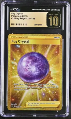 CGC Pristine 10 Fog Crystal 227/198 Pokemon Chilling Reign Secret Rare - Image 1