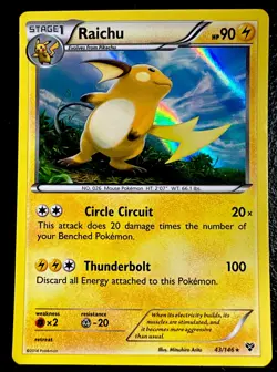 Raichu Set 43/146 NM Holo Rare XY Base Pokemon TCG Near Mint - Image 1