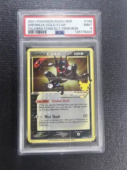 2021 POKEMON SWSH BLACK STAR PROMO #144 GRENINJA-GOLD STAR PSA 9 - Image 1