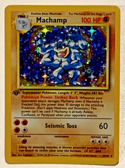 Machamp 1st Edition Holo 8/102 NM WOTC TCG Rare 1999 Pokemon - Image 1