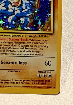 Machamp 1st Edition Holo 8/102 NM WOTC TCG Rare 1999 Pokemon - Image 3