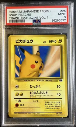 Pokemon 1999 SNAP Pikachu Trainer Magazine Vol.1 #25 Promo Japanese PSA 9 VClean - Image 1