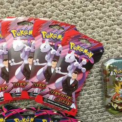 Pokemon Booster Pack Lot 5 Phantasmal Flames 5 Destined Rivals 4 Prismatic Tin - Image 3