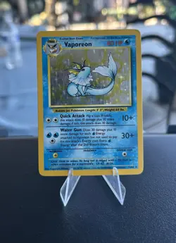 Pokemon Vaporeon 12/64 Jungle Holofoil No Symbol Misprint Heavily Played - Image 1