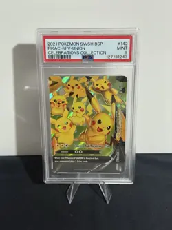Pokemon TCG Pikachu V-Union SWSH140 Black Star Promo PSA 9 Low Pop - Image 1