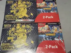 Pokemon TCG Surging Sparks Costco 2-Pack - ETB & Booster Bundle LOT OF 2 - Image 1