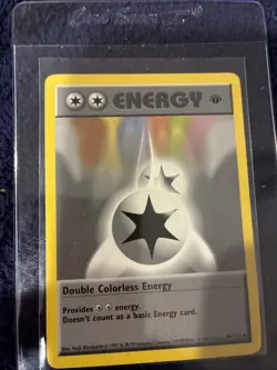1999 POKEMON GAME 96 DOUBLE COLORLESS ENERGY 1ST EDITION. Mint Condition - Image 1