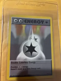 1999 POKEMON GAME 96 DOUBLE COLORLESS ENERGY 1ST EDITION. Mint Condition - Image 2